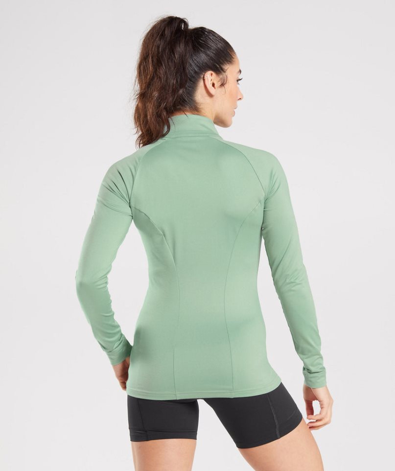 Women's Gymshark Training Zip Up Jackets Green | NZ 7CTRIW